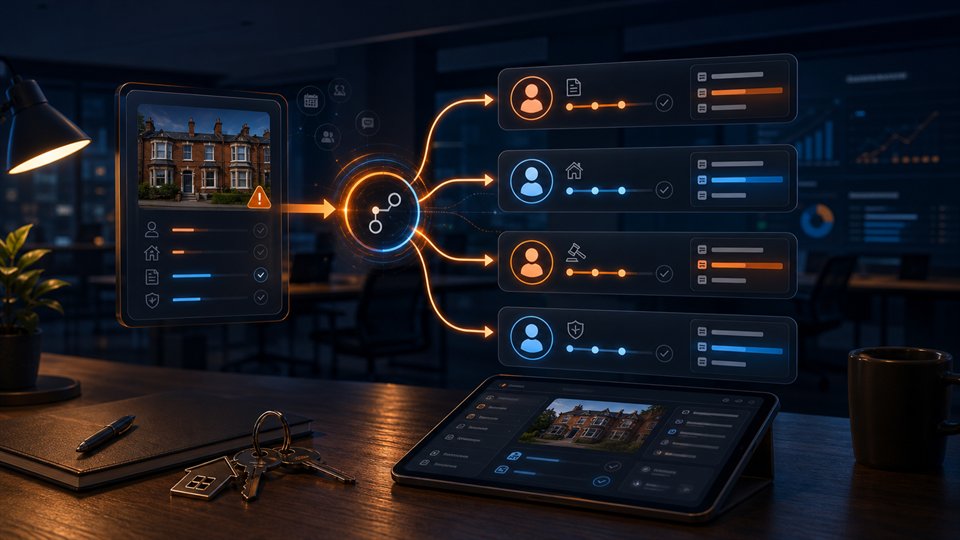 Lettings task routed to the right person and workflow stage