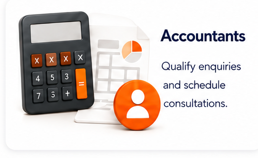 Accountants — qualify enquiries and schedule consultations