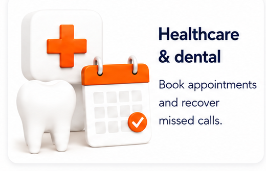 Dental practices — book appointments and recover missed calls
